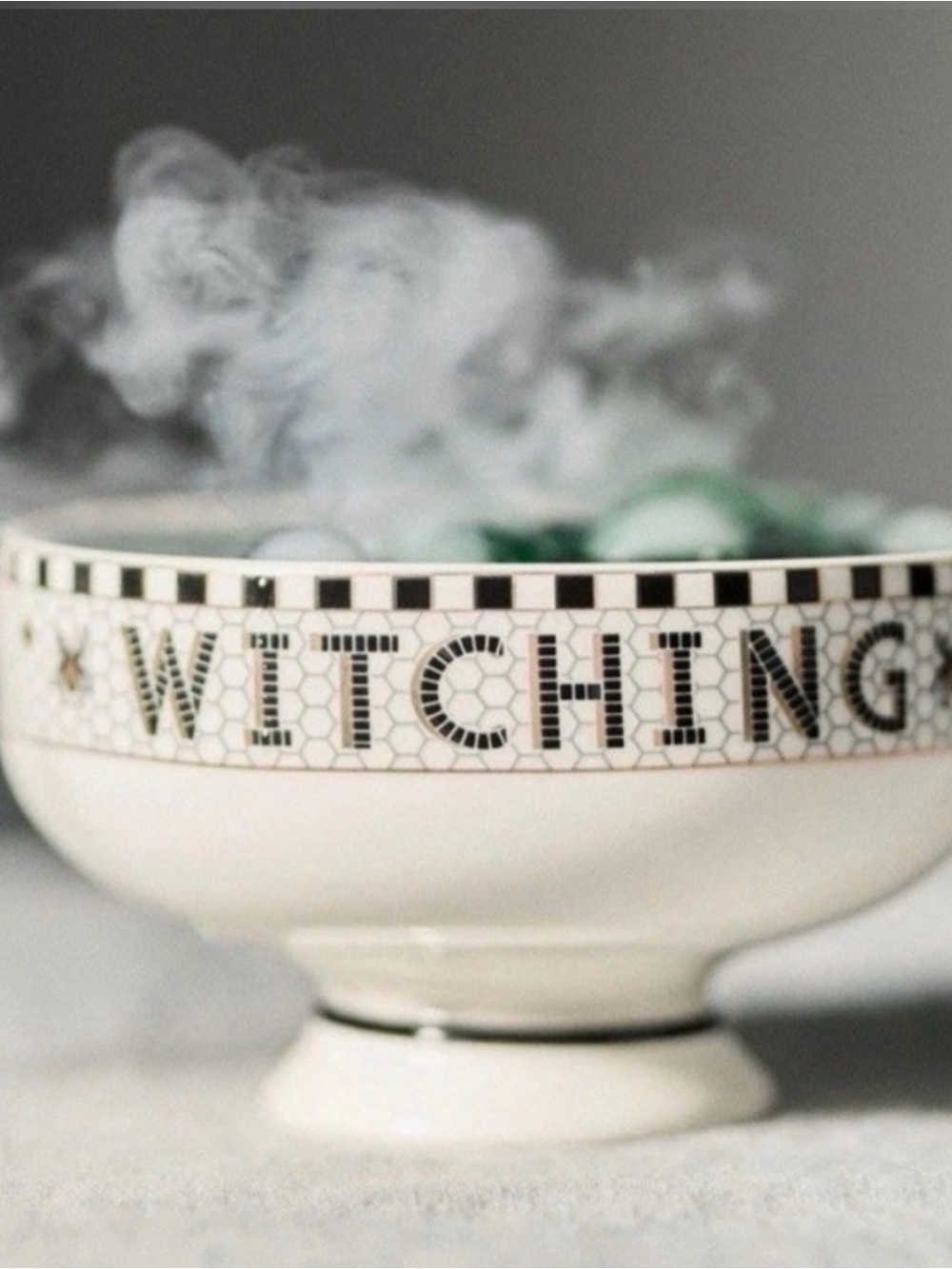Witching Hour Bistro Tile Stoneware Halloween Nut Bowl from Anthropologie